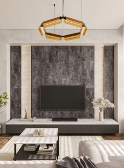 Плита ЛВДСПШ Бетон Темный 2420х596х12 мм